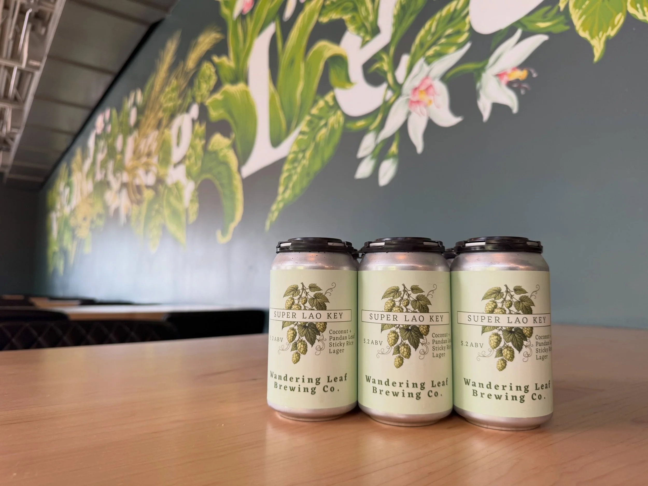 Super Lao Key is back in cans! 🥥 Come grab a six-pack of our fan-favorite Sticky Rice Lager made with coconut and Pandan. Cheers! 🌟