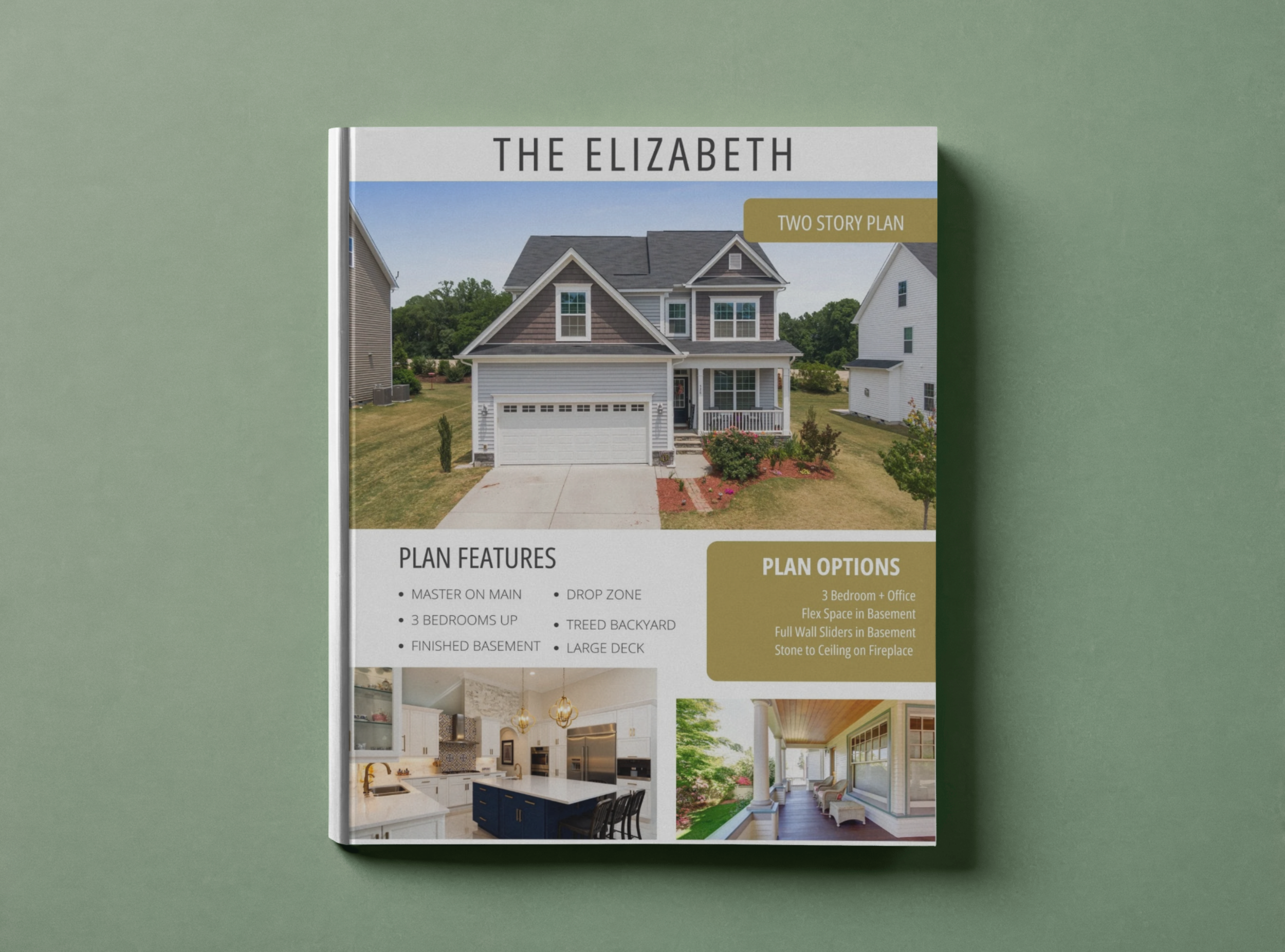 Floor plan brochure template designed for home builders and new construction sales