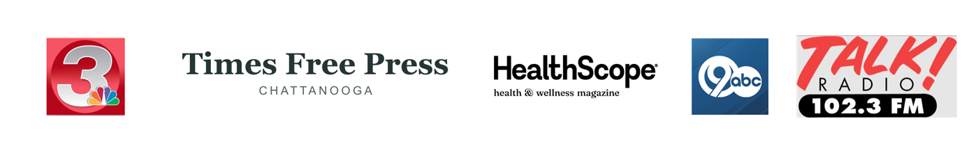 Media appearances: WRCB Channel 3, an NBC affiliate; Chattanooga Times Free Press; HealthScope magazine; WTVC NewsChannel 9, an ABC affiliate; and WGOW Talk Radio 102.3 FM.
