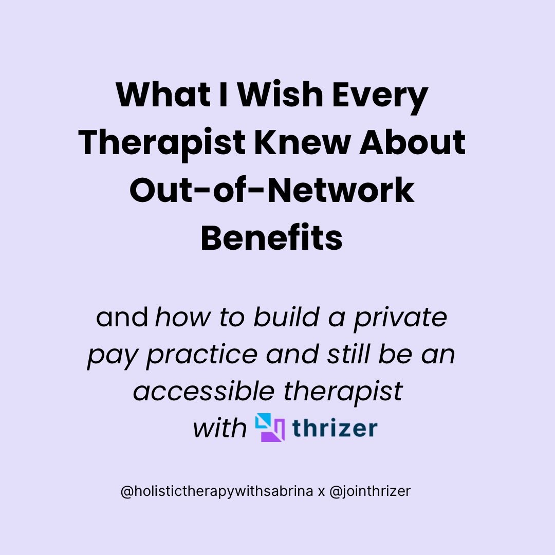 @jointhrizer is truly changing the game! Instead of having to wait months to get a check in the mail, clients can use their reimbursement up front every session once their deductible is met. 

Thrizer helps your clients successfully navigate OON bene