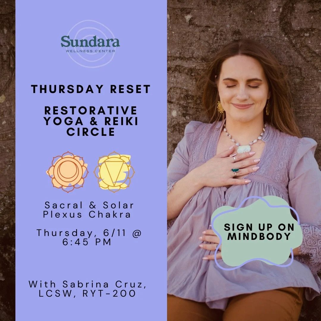 If you missed last week&rsquo;s Root Chakra Restorative &amp; Reiki, you don&rsquo;t want to miss this Thursday&rsquo;s Sacral &amp; Solar Plexus.
#Join us every Thursday in June to exhale, unwind, and rest during our Thursday Reset Restorative Yoga 