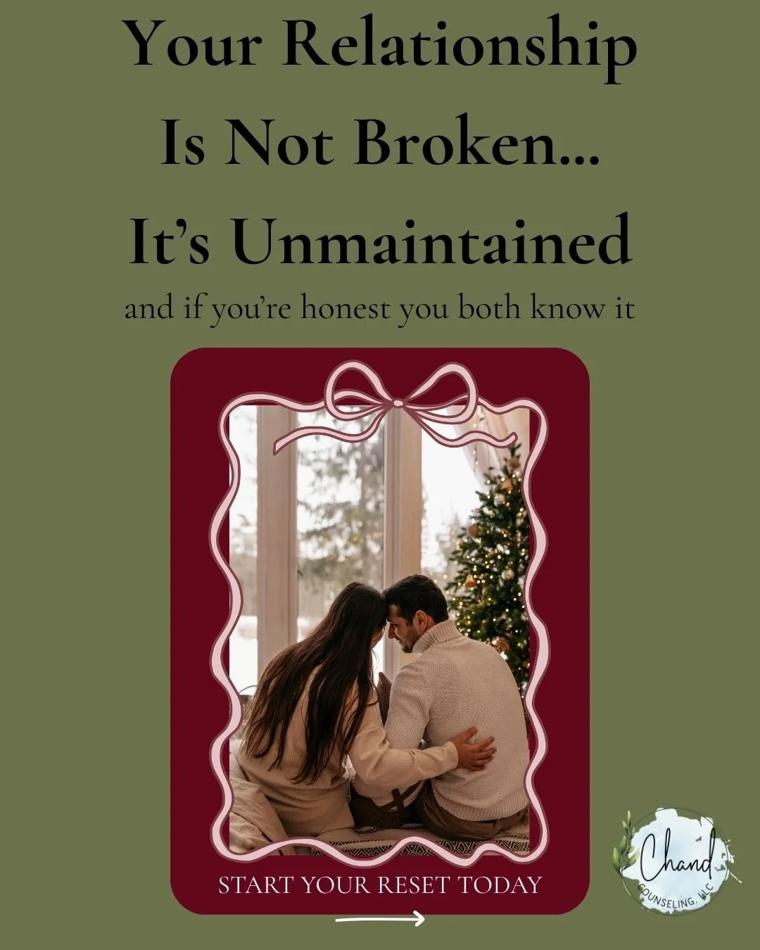 🎄🎄 don&rsquo;t wait till the new year to start being intentional with your partner 🎄🎄

If you&rsquo;re ready for a relationship that feels connected, strong, passionate, and intentional sign up for the relationship reset!! 

The relationship rese