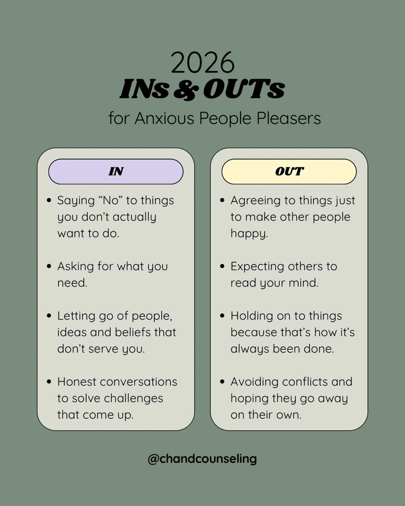 What are you leaving behind or taking into 2026? Comment below 👇 

We are accepting new therapy clients in Louisiana! Click the link in bio to schedule your free consultation.

#therapy #selfcare #newyearsresolution #goals