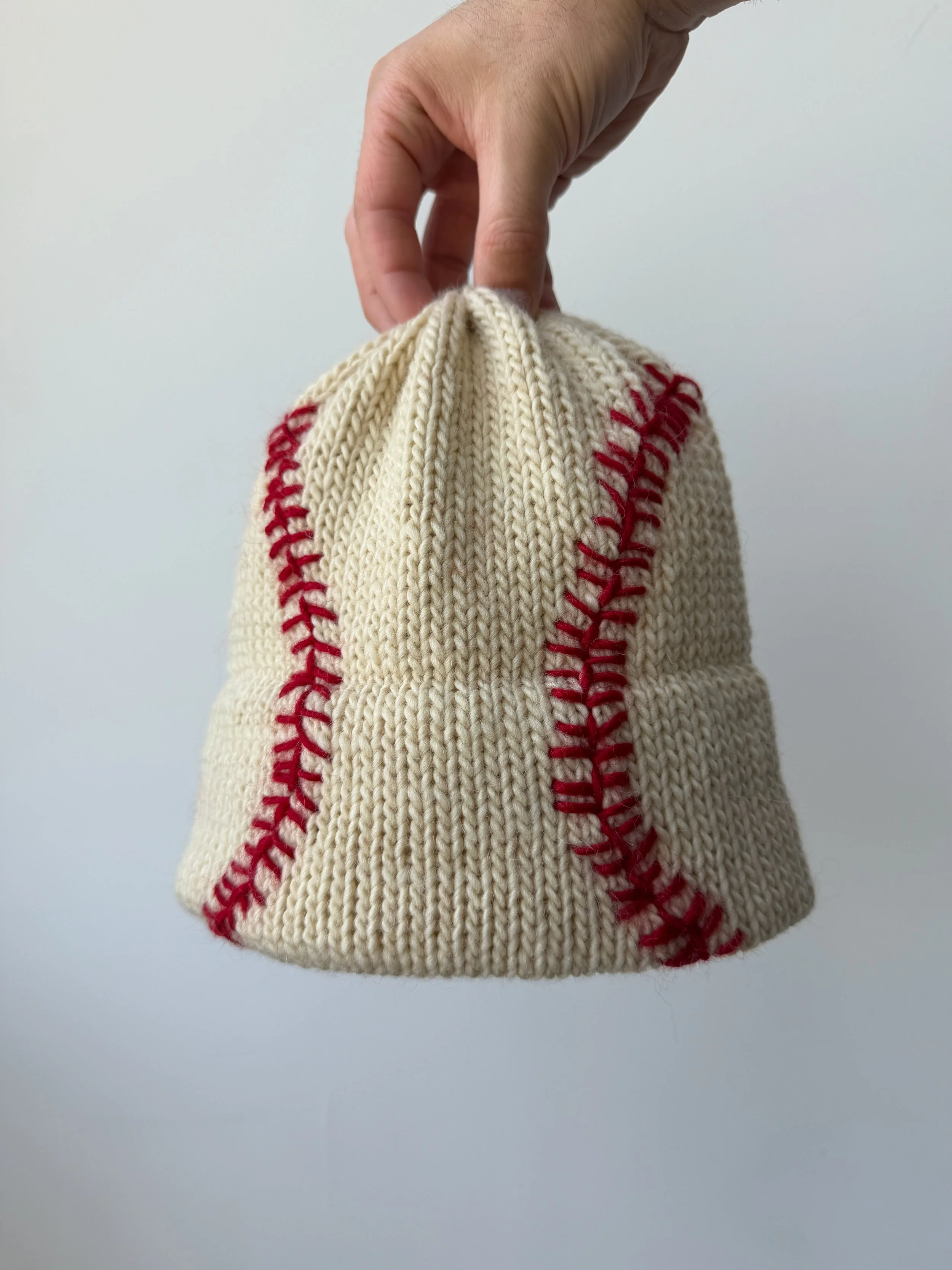 Cream with Baseball Embroidery