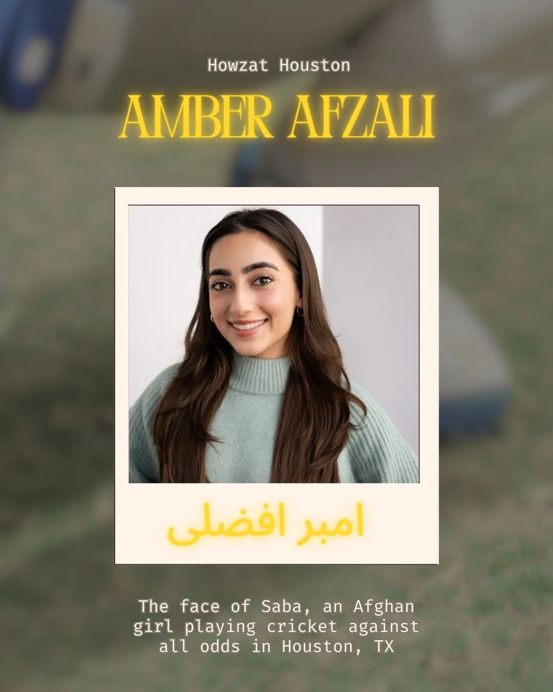 We&rsquo;re so excited to finally announce Amber Afzali @amberafzali as the face of our short film&rsquo;s lead actress Saba, an Afghan girl playing cricket against all odds in Houston, TX!!🎥🏏 

🎬Amber was first introduced to audiences in her brea