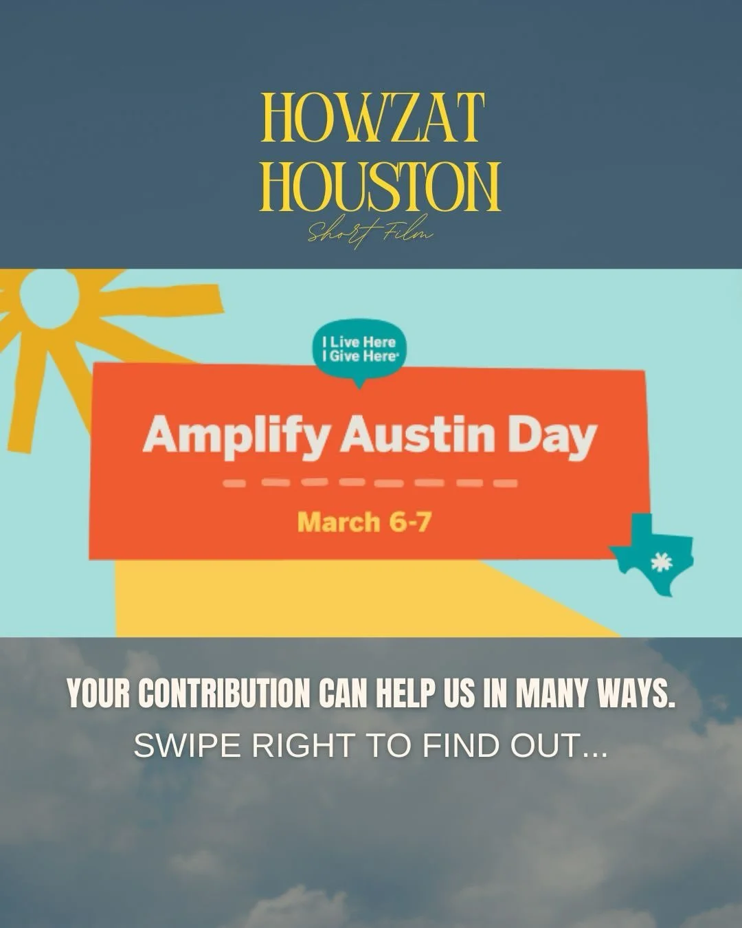 CONTRIBUTE. LINK IN BIO 🏏🎬

Amplify Austin Day is the biggest giving event in Central Texas. For 24 hours, residents across our seven-county region are invited to participate by giving back to the local nonprofits that do so much good for our commu