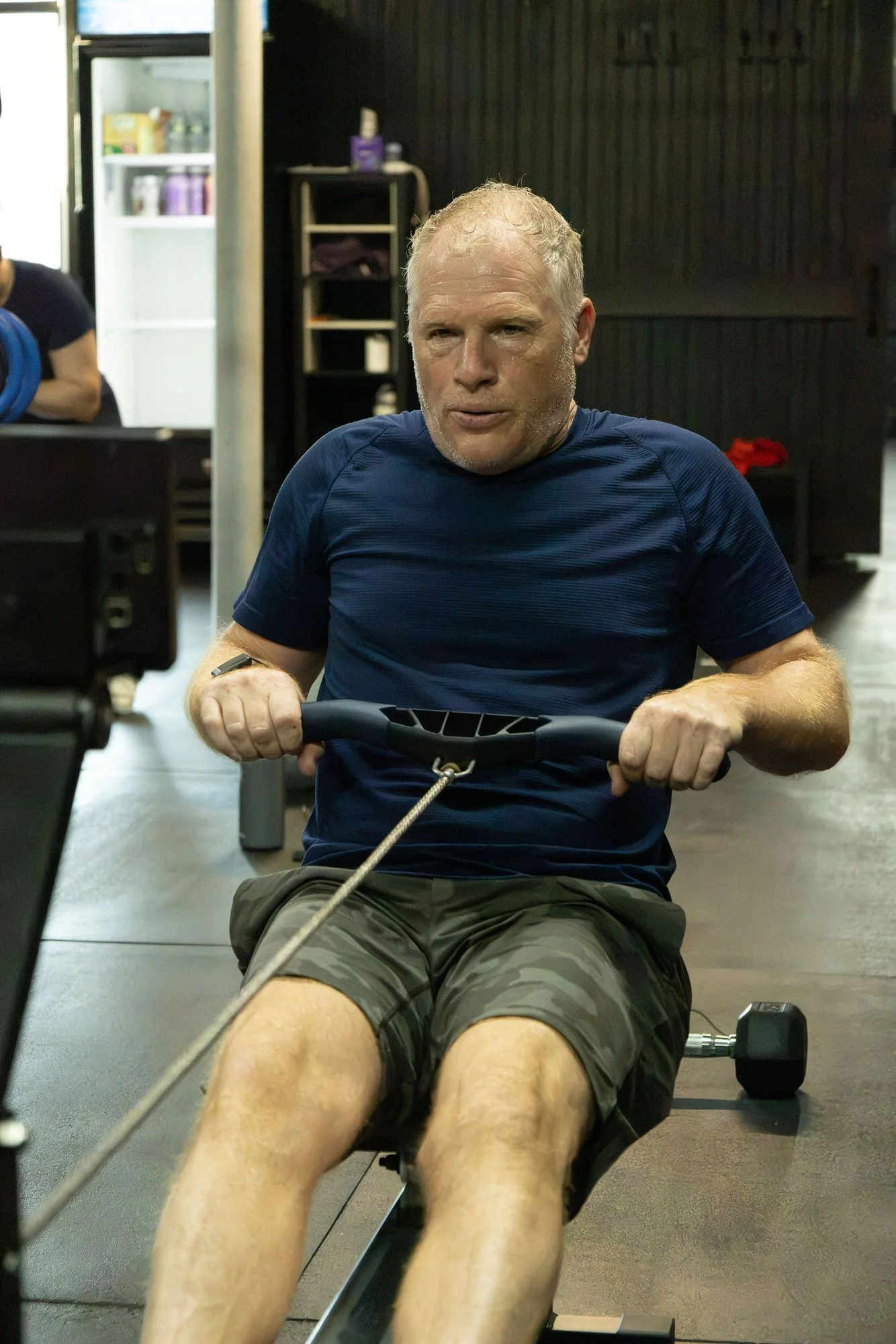 Member rowing at Char Fitness Club in Montclair, NJ