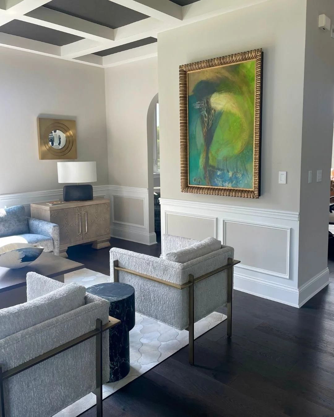 This painting is inspired from an old wise tree that sits by a (mostly) dry creek bed in my home in Texas. There is a roomy tree hollow at the base of the trunk which serves as a sanctuary for various small creatures. This tree has always held a magi