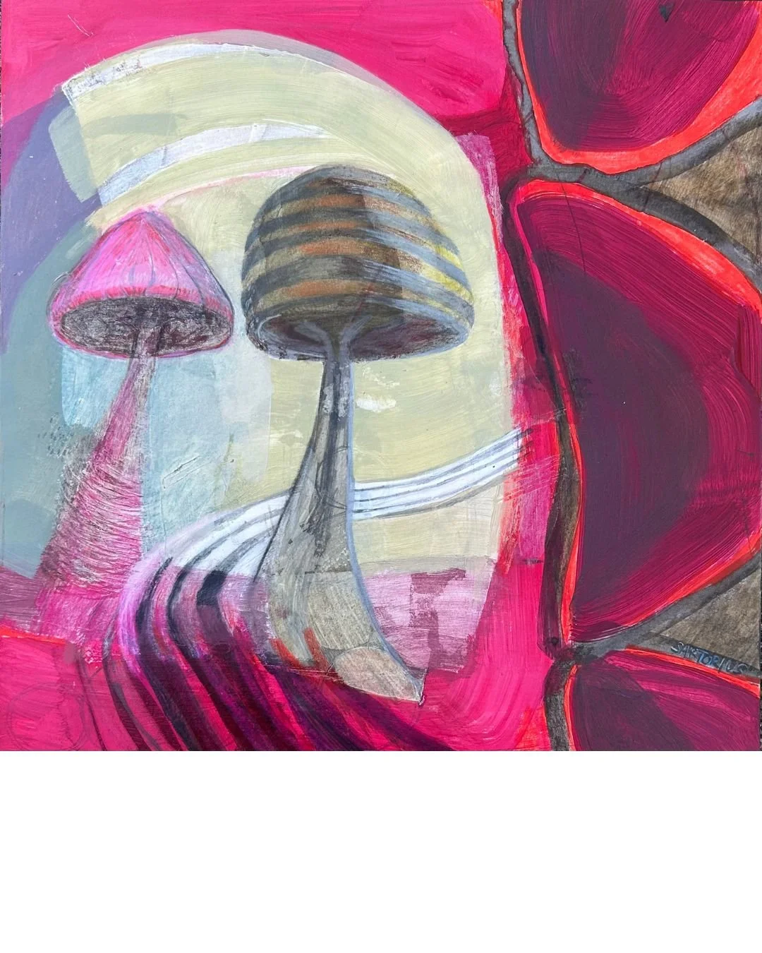 Recently sold work that references the journey in life. This work is part of the portals and pathways series. A visual wanderlust adventure. #samsartorius #samsartoriusart #bsidecreativecampus #abstractart #abstractartist #abstractartwork #indianapol