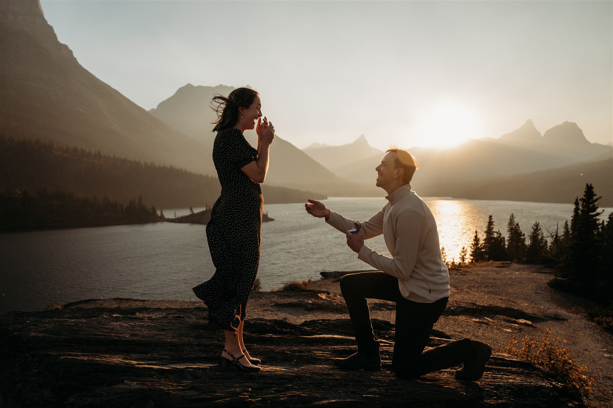 Glacier National Park, Montana surprise proposal photographer Alex Gale Photography