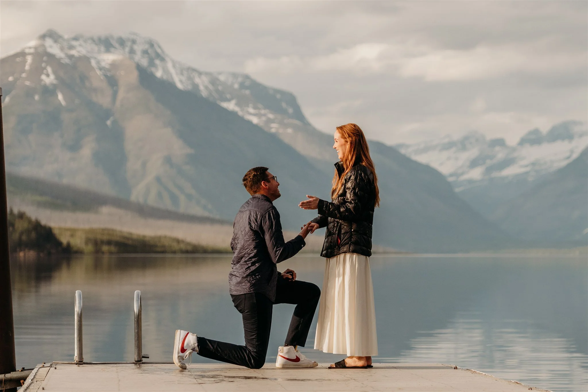 Glacier National Park, Montana surprise proposal photographer Alex Gale Photography