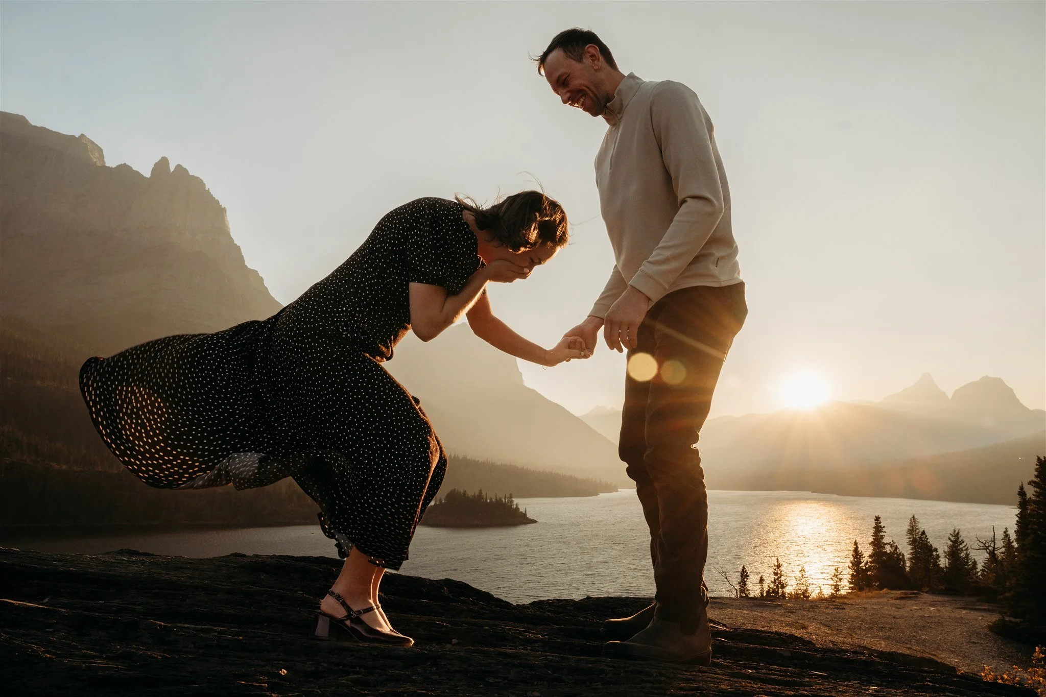 Glacier National Park, Montana surprise proposal photographer Alex Gale Photography