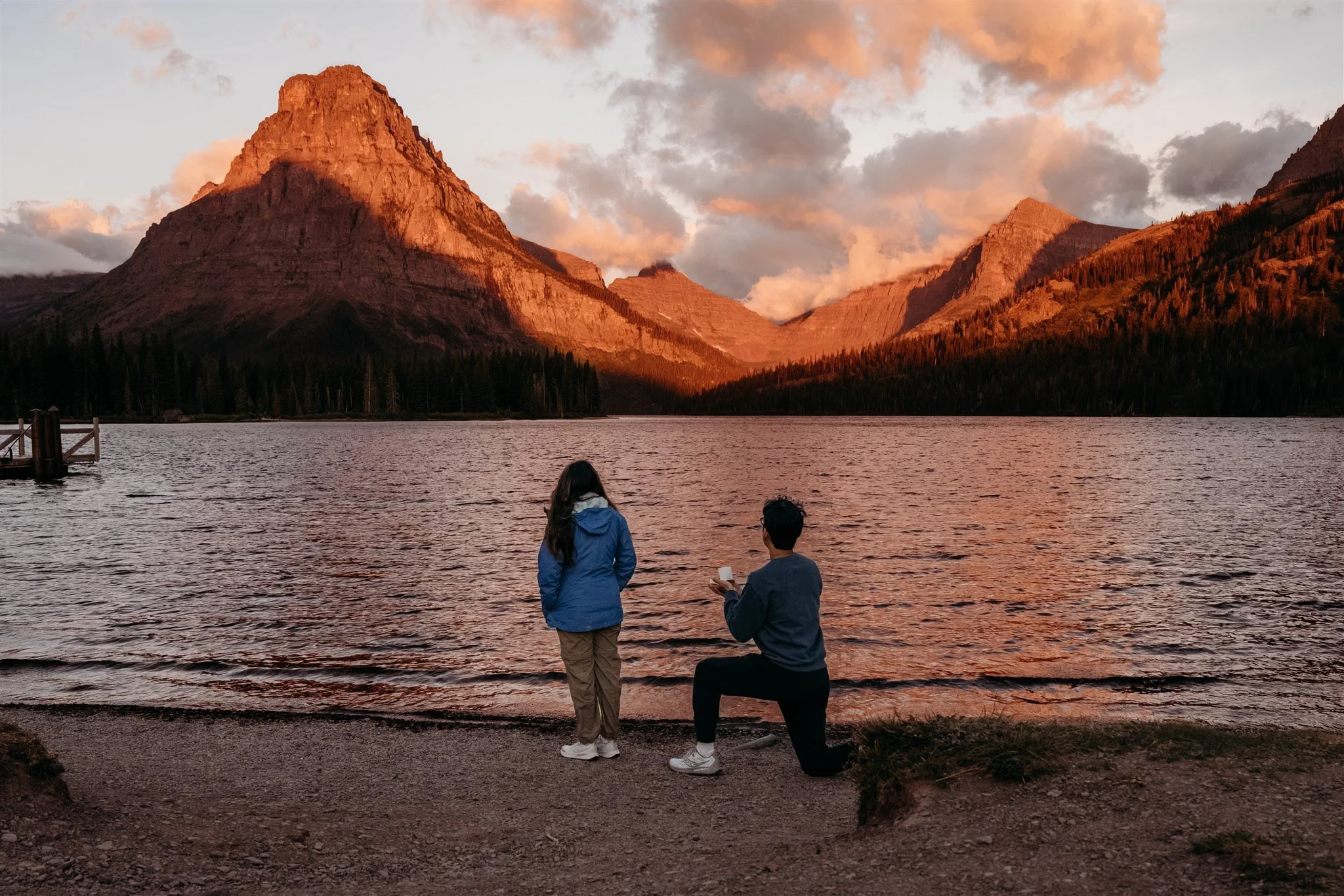 Glacier National Park, Montana surprise proposal photographer Alex Gale Photography