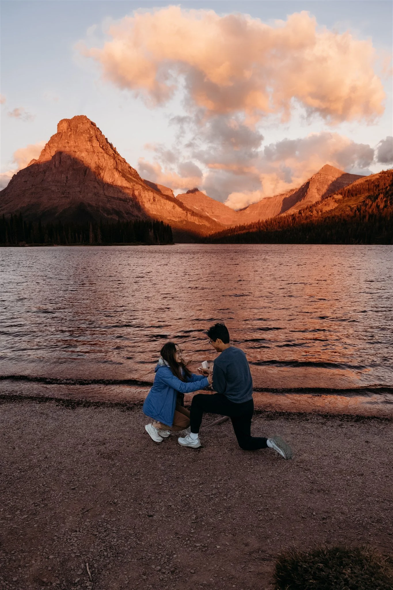 Glacier National Park, Montana surprise proposal photographer Alex Gale Photography