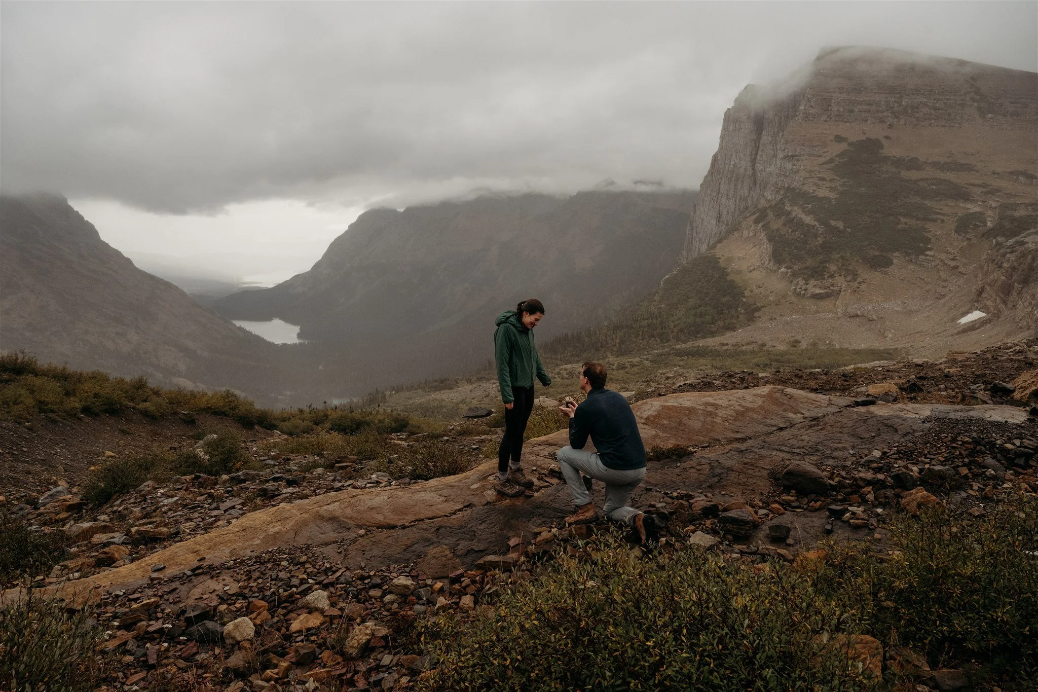 Glacier National Park, Montana surprise proposal photographer Alex Gale Photography
