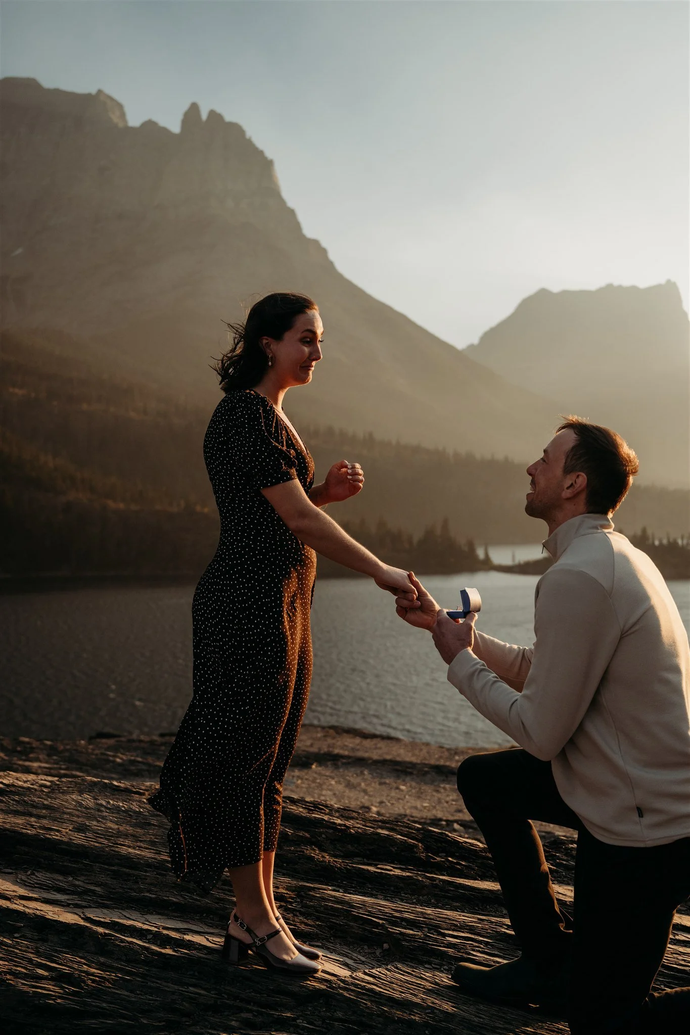 Glacier National Park, Montana surprise proposal photographer Alex Gale Photography