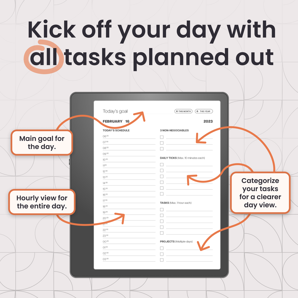 Kindle Scribe 2023 Produktivitätsplaner — Planning Atlas