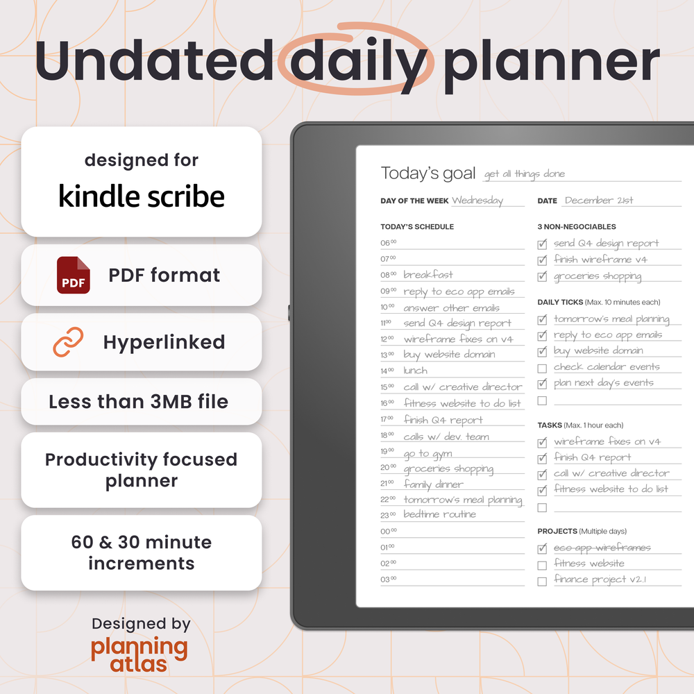 Kindle Scribe 2023 Productivity Planner — Planning Atlas