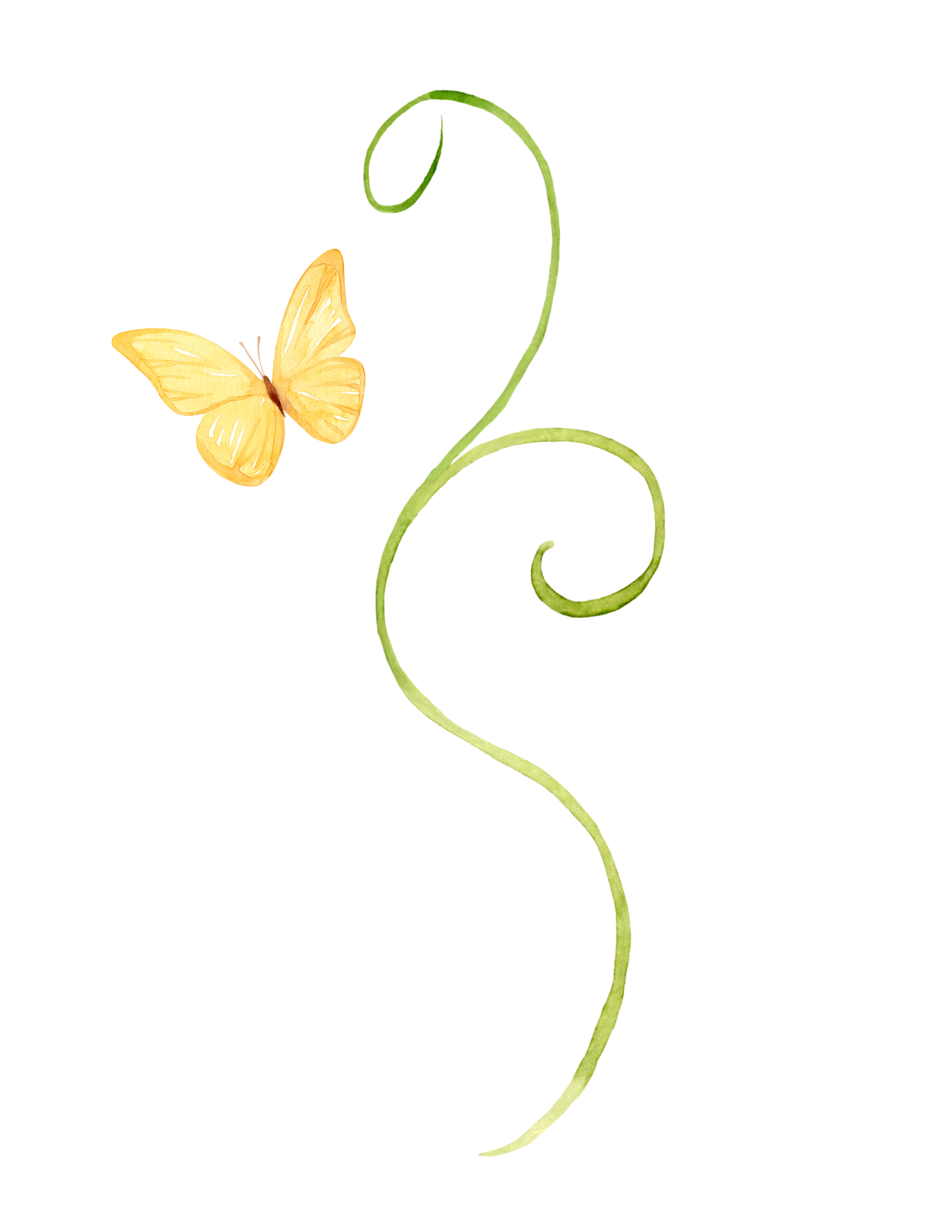 Decorative number 2 with a yellow butterfly resting on its side.