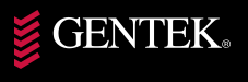 GENTEK logo with black text and pink arrow icon