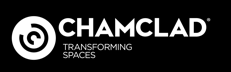 Chamclad logo with the slogan 'Transforming Spaces' on a black background.