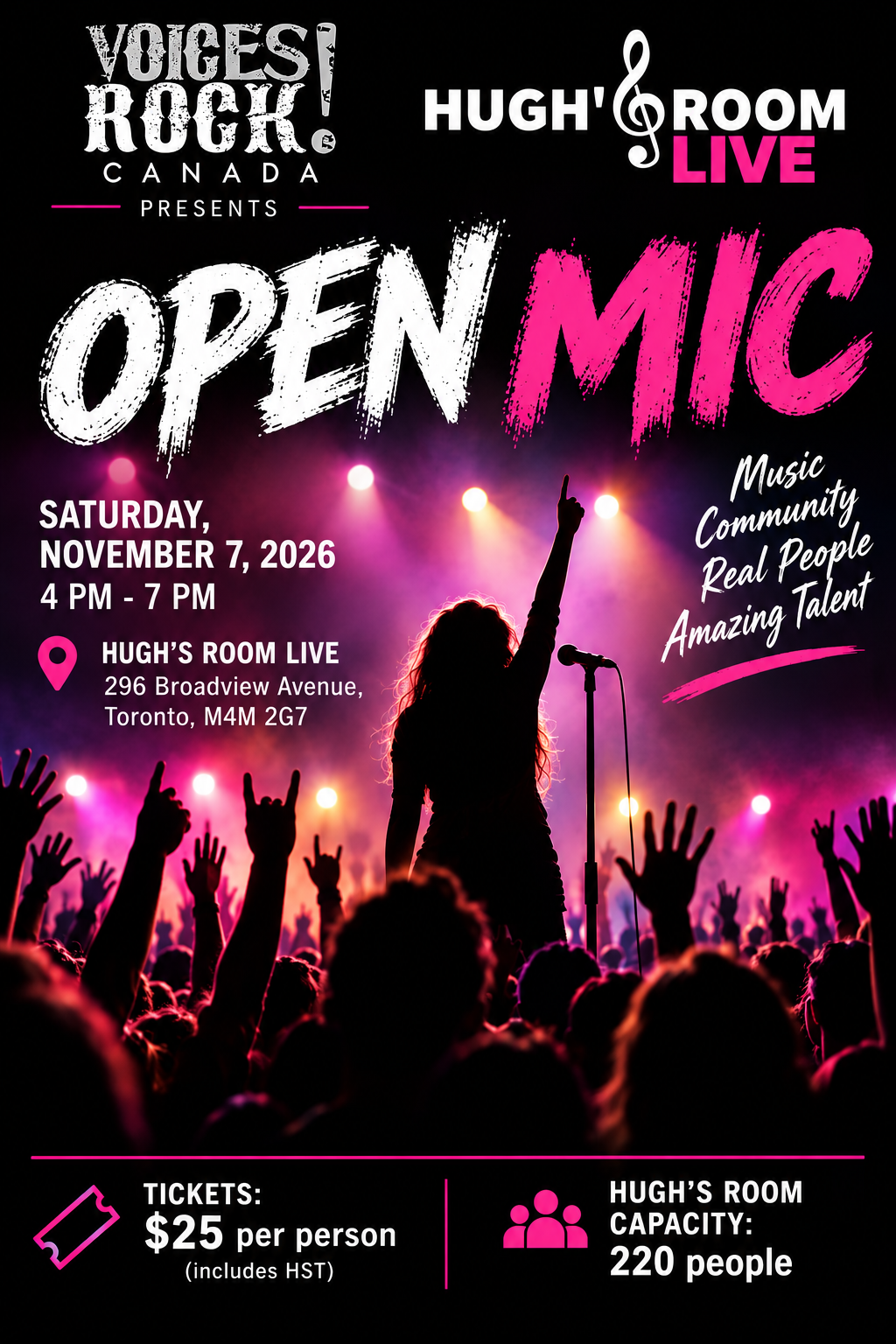 Open Mic Night at Hugh's Room Live