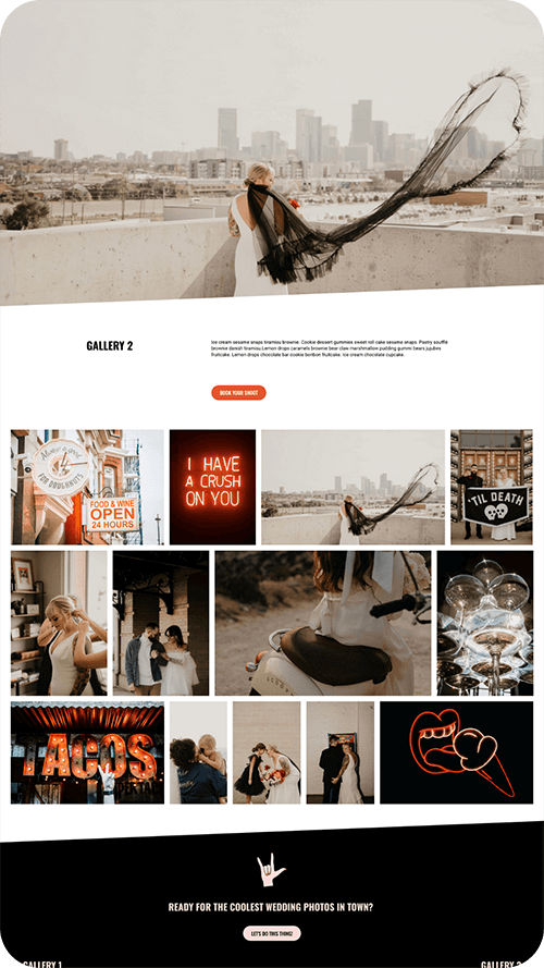 Screenshot of Renegade website template gallery layout 2 page 