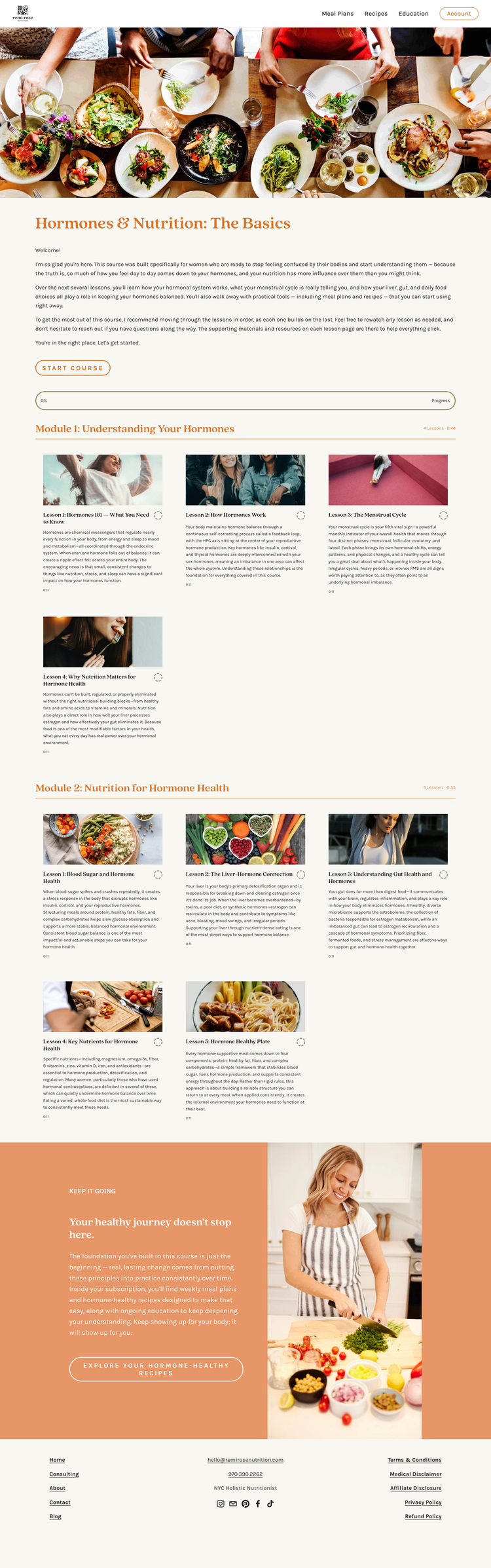 Rooted online courses, starting with Hormones and Nutrition: The Basics