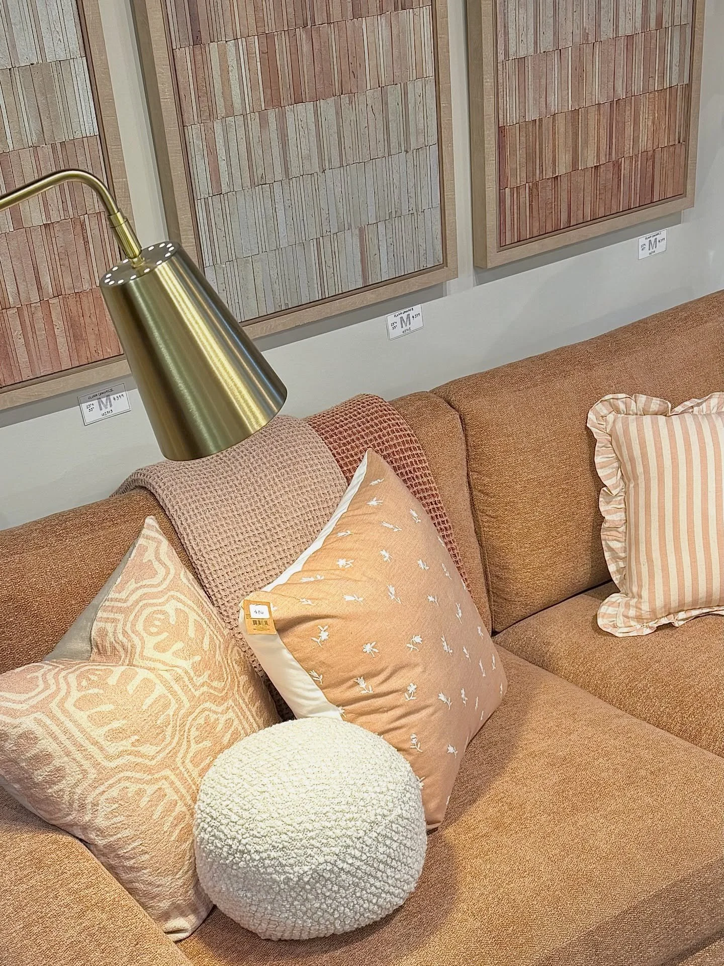 Blush + terracotta, layered textures, and a little pattern-on-pattern 🤍 A reminder not to play it too safe. #homestyling #shopwhistler #layeredliving