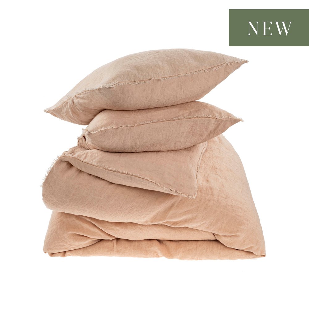 LINA Linen Duvet Set • Peony