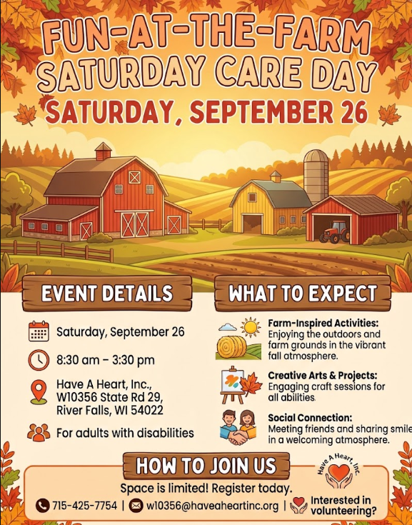 Flyer Promoting Fun at the Farm September 26, 2026