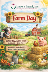 Flyer for Farm Day Respite April 11, 2026