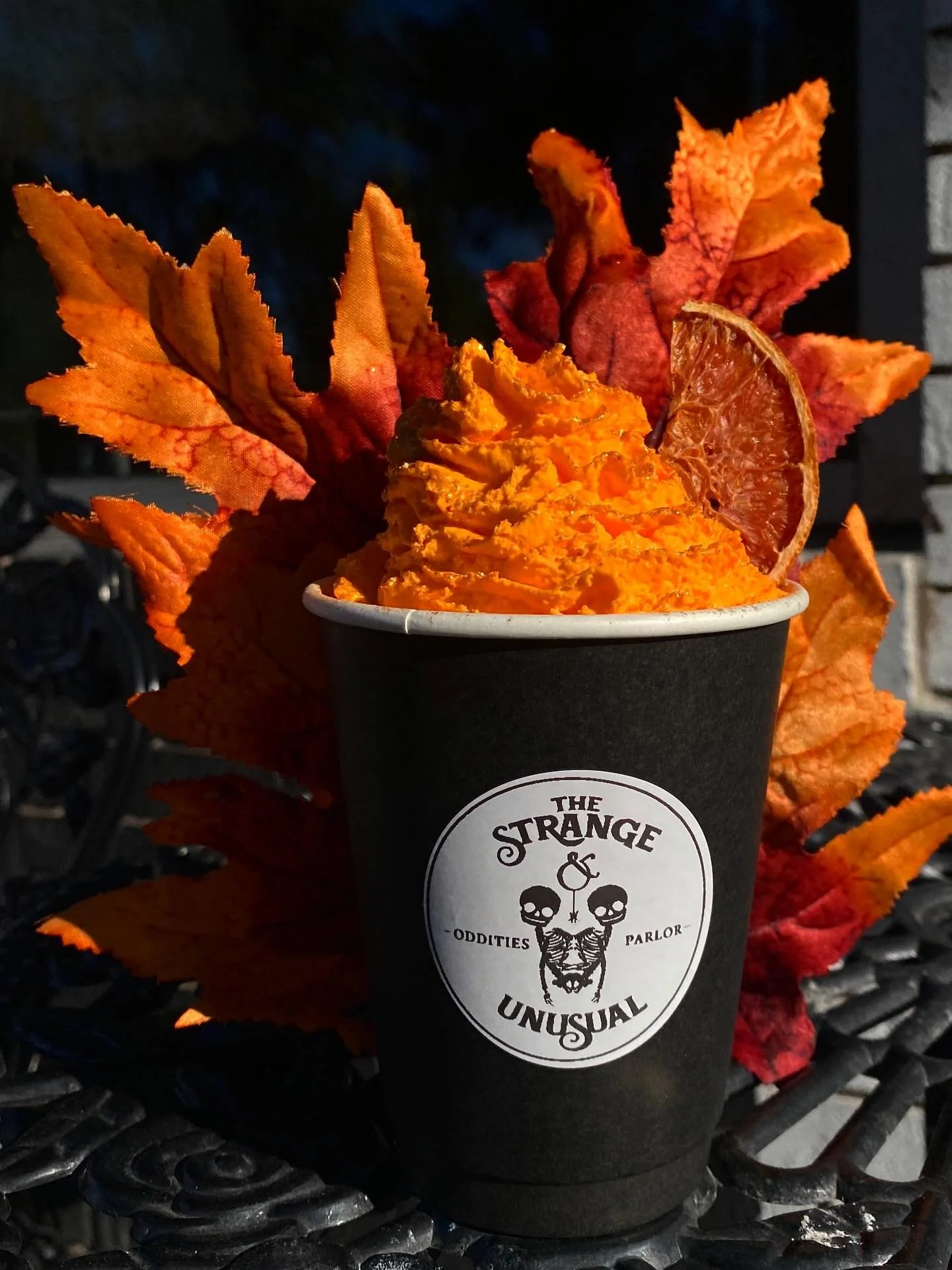The Dark Spirits Latte ✨🥃 Maple, bourbon, orange, &amp; vanilla goodness. We are open until 6pm today!