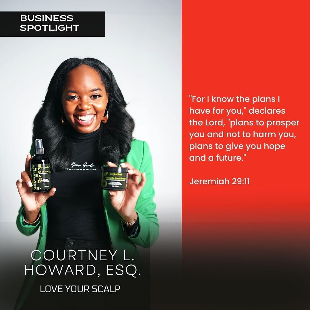 Business Spotlight of the Week✨

Courtney Howard of @loveyourscalp 

Courtney Howard is the Founder and Chief Executive Scalp Lover of Love Your Scalp. Love Your Scalp offers plant-based, affordable, scalp care products. After a traumatic hair experi