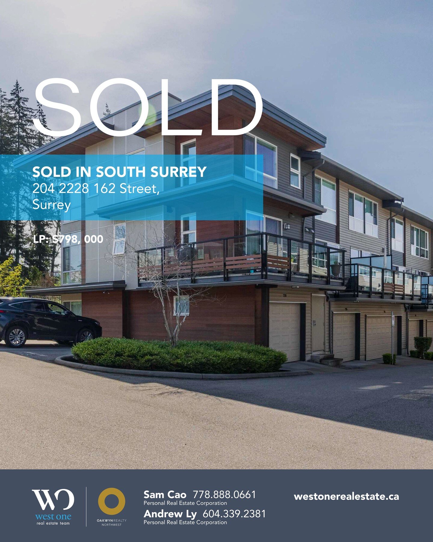 #JUSTSOLD

Congratulations to the buyers and sellers of 204 2228 162 Street, Surrey

Contact the West One Team for more info!

westonerealestate.ca