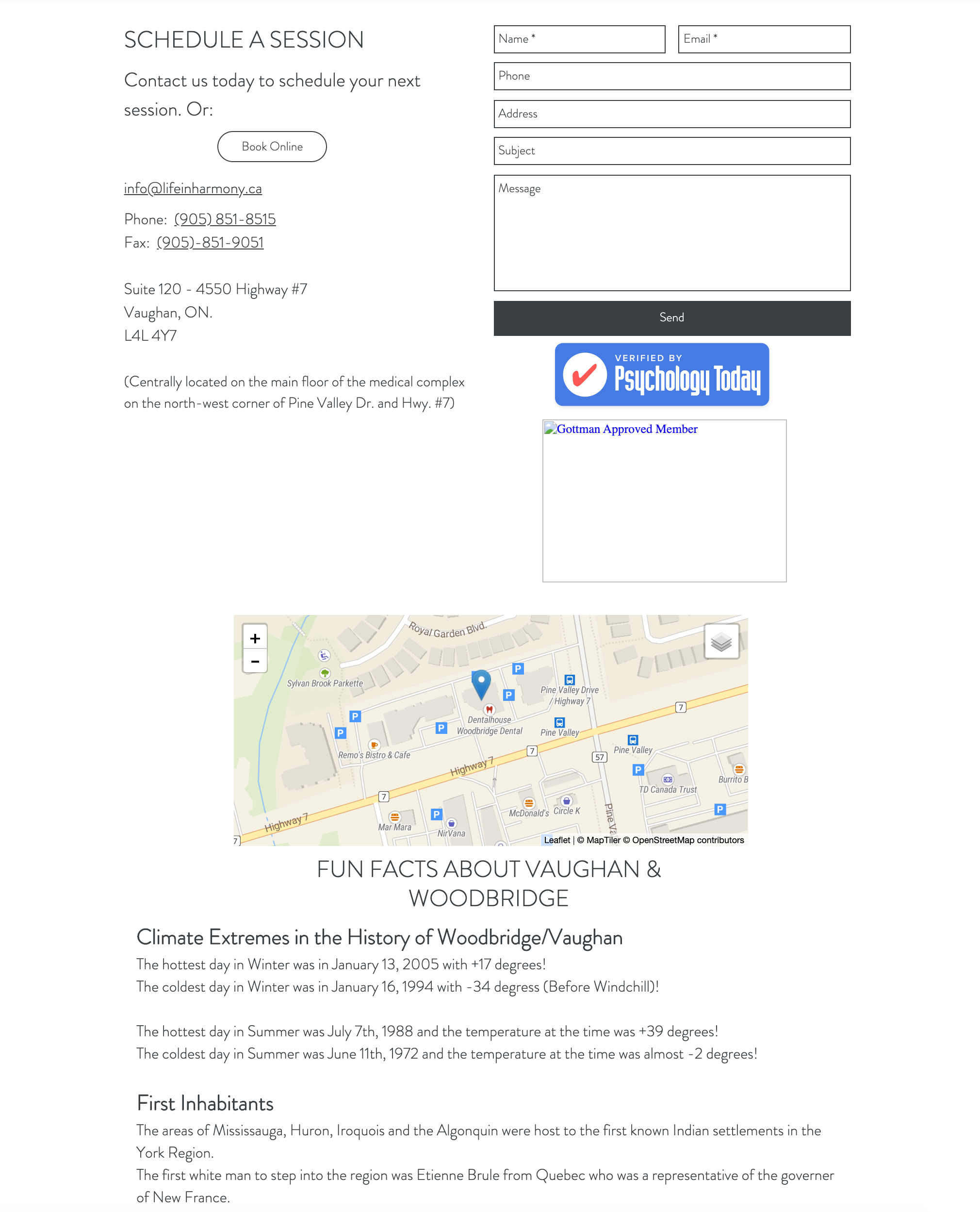 Contact Page Before