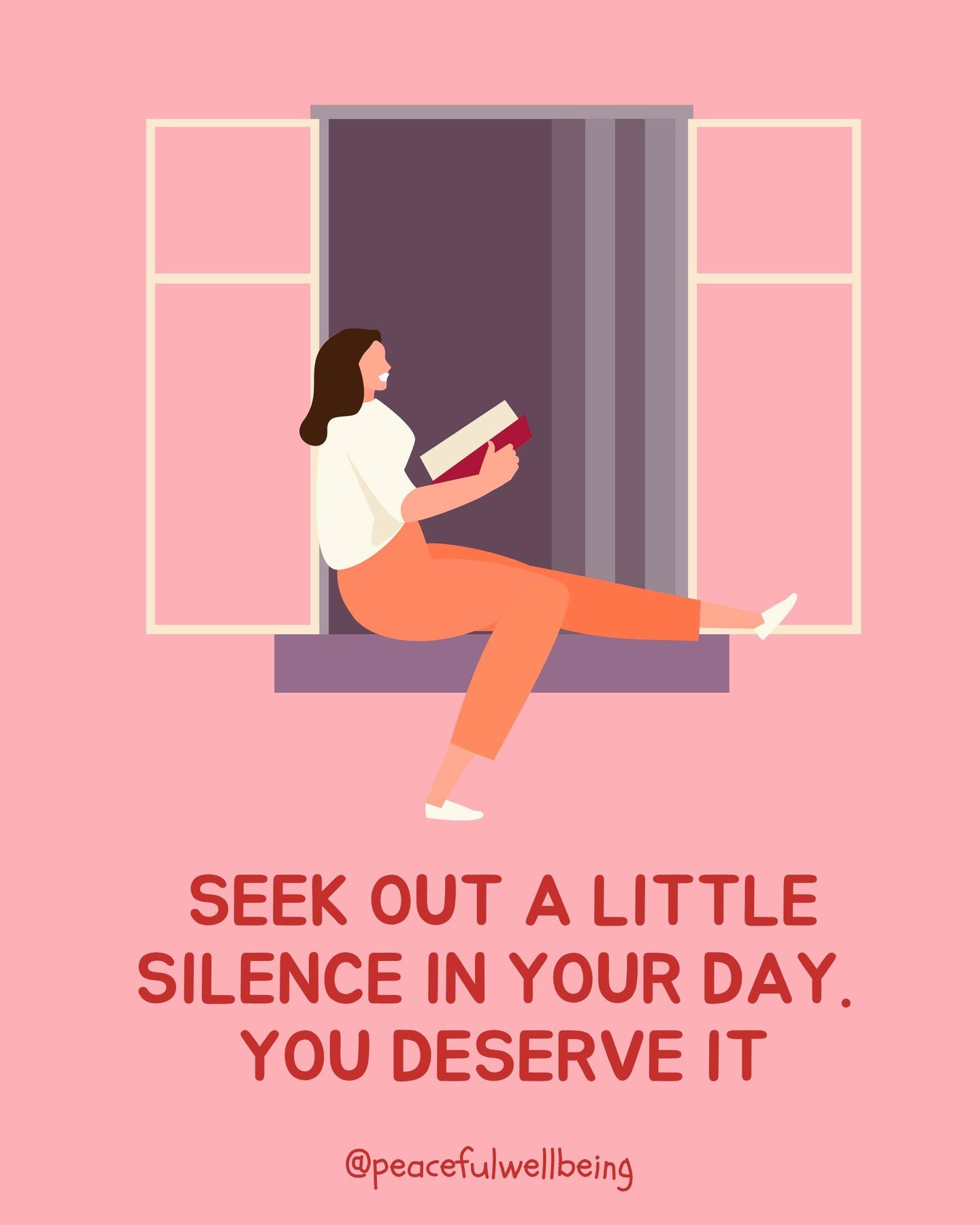 🌸 In a world full of noise, silence is a gift.

Take a moment today to unplug, breathe, and just be. Whether it&rsquo;s reading by the window, sipping tea, or simply sitting in stillness-this time is yours. 💗

Because peace isn&rsquo;t a luxury-it&