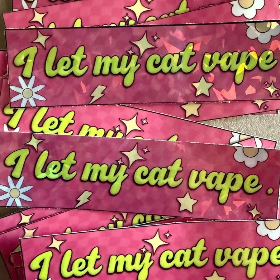 Small Vape Cat STICKER