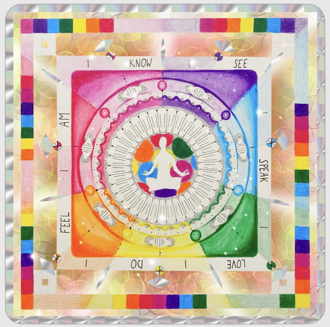 7 Affirmations Sticker 3" x 3"