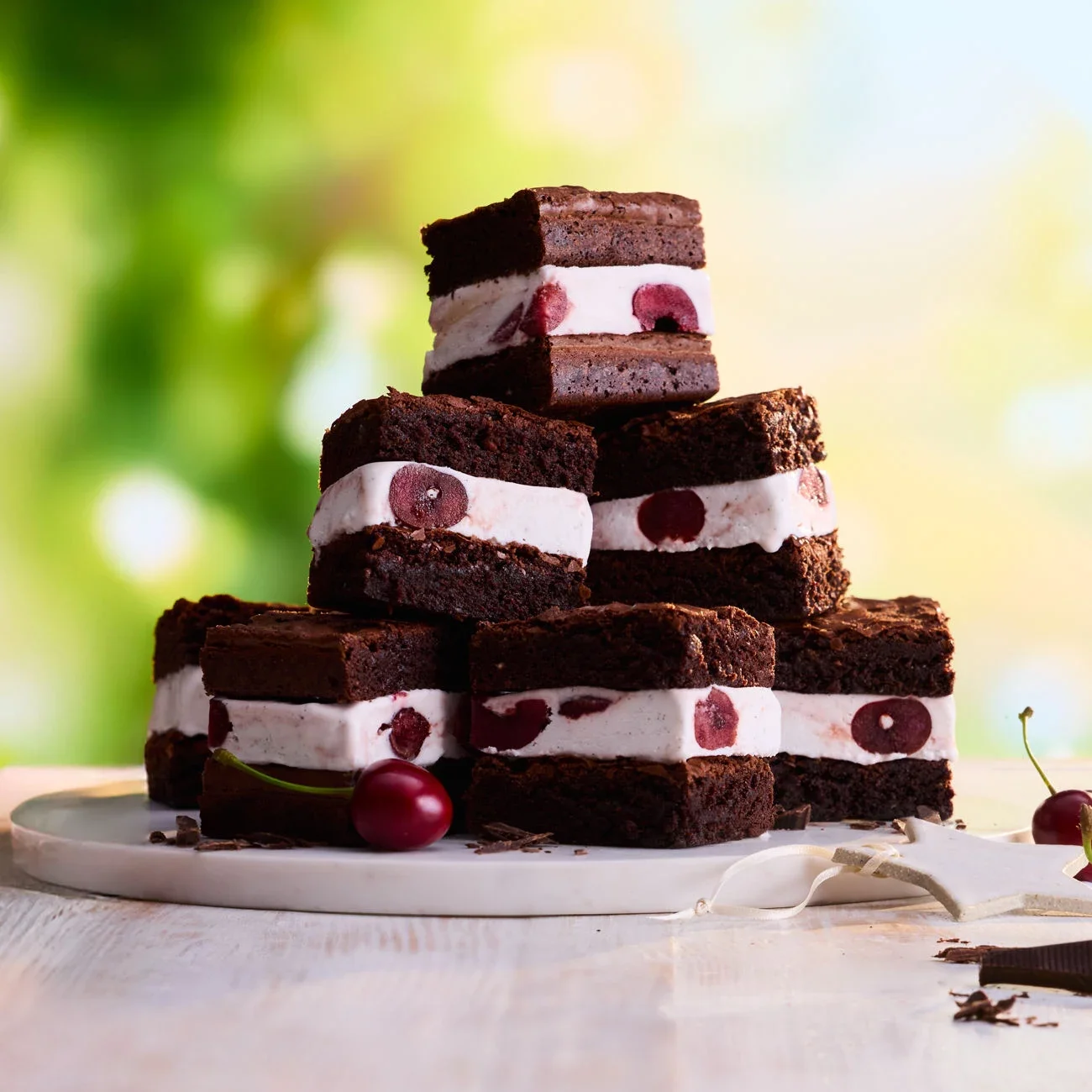Frozen Black Forest Brownie slice