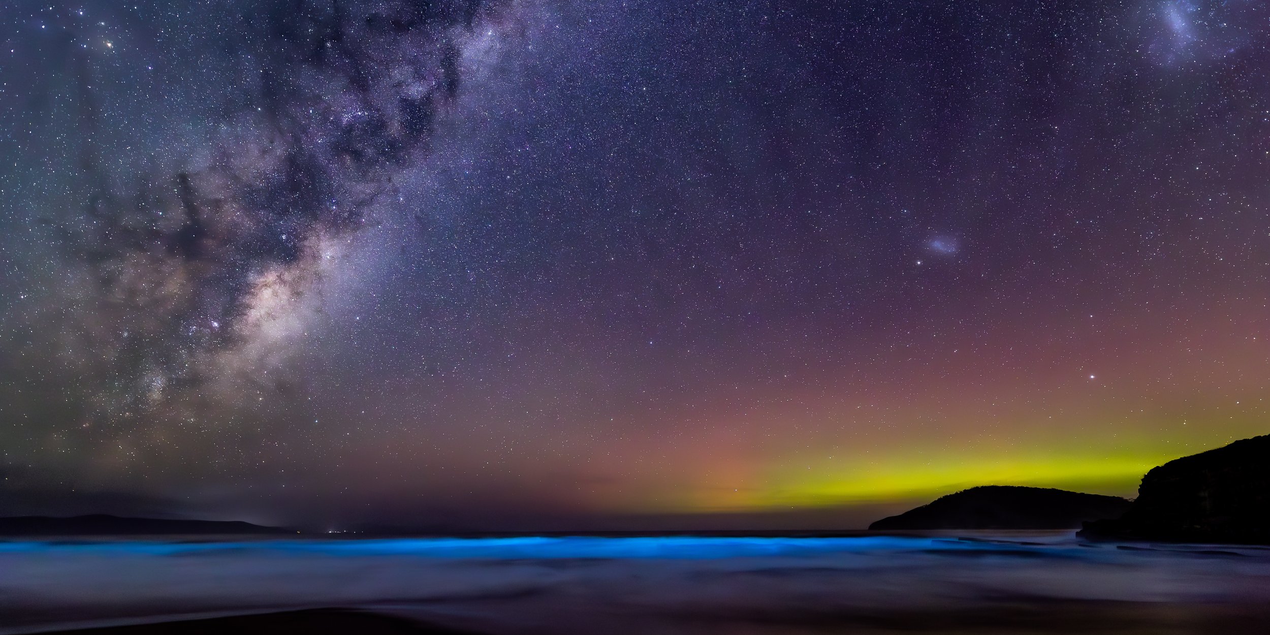 11-'The Holy Grail'. Milky Way, Bioluminescence and an Aurora all in one image