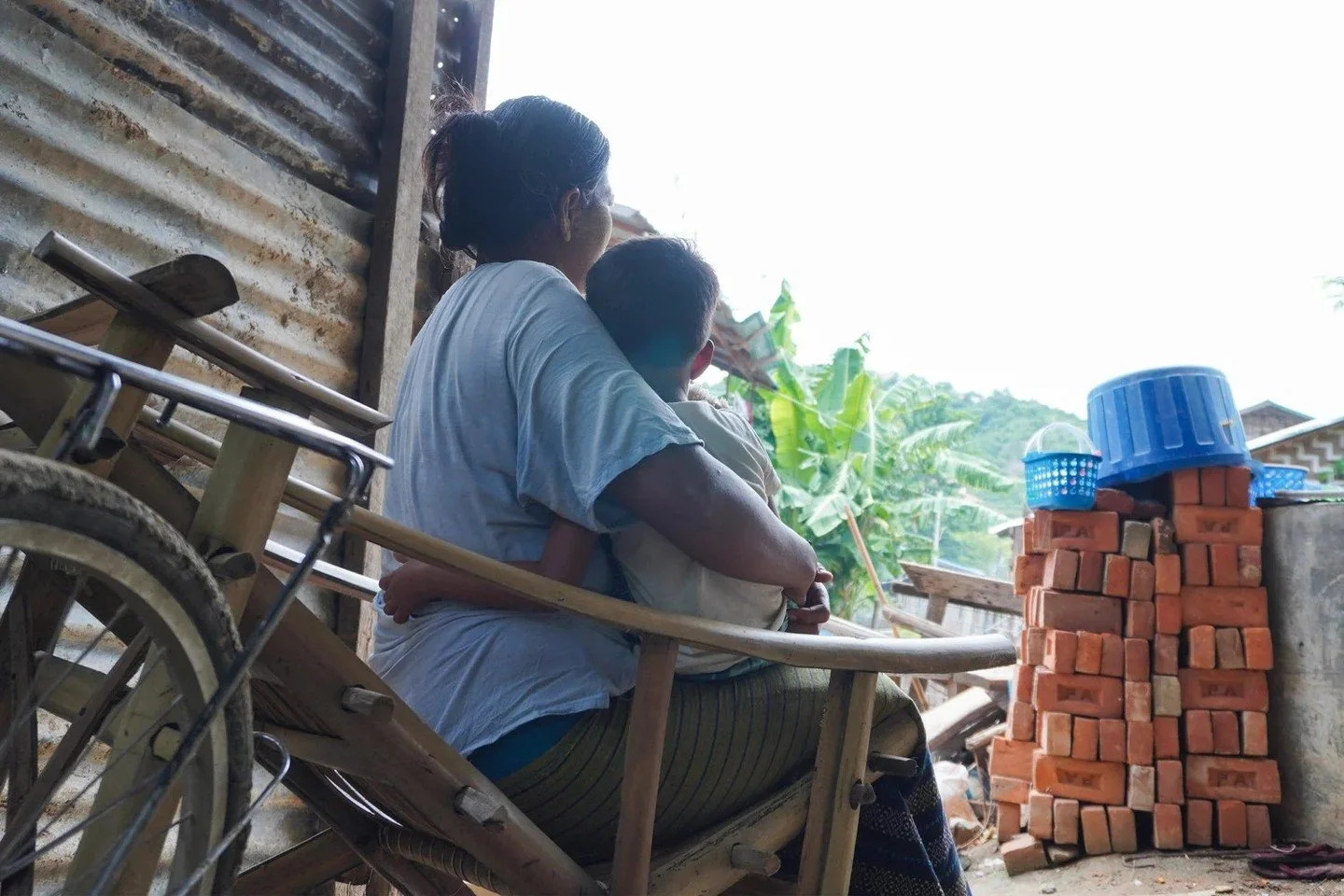 Daw Lin Lin's* house had collapsed completely in the devastating earthquake that struck Myanmar in March this year, as the ground beneath it cracked.  With nowhere safe to stay, the family had to live in a nearby field with other people, which was th