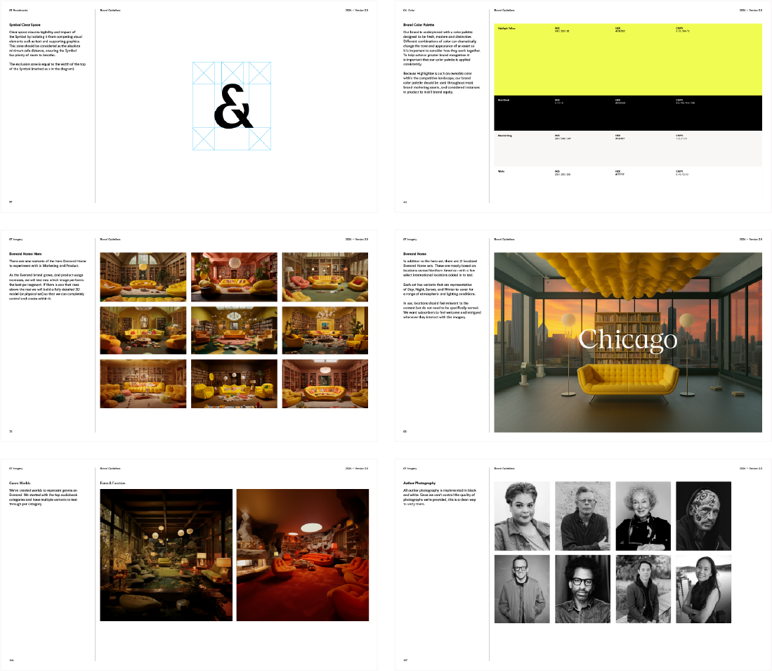 Everand brand guidelines sample pages, part 2.