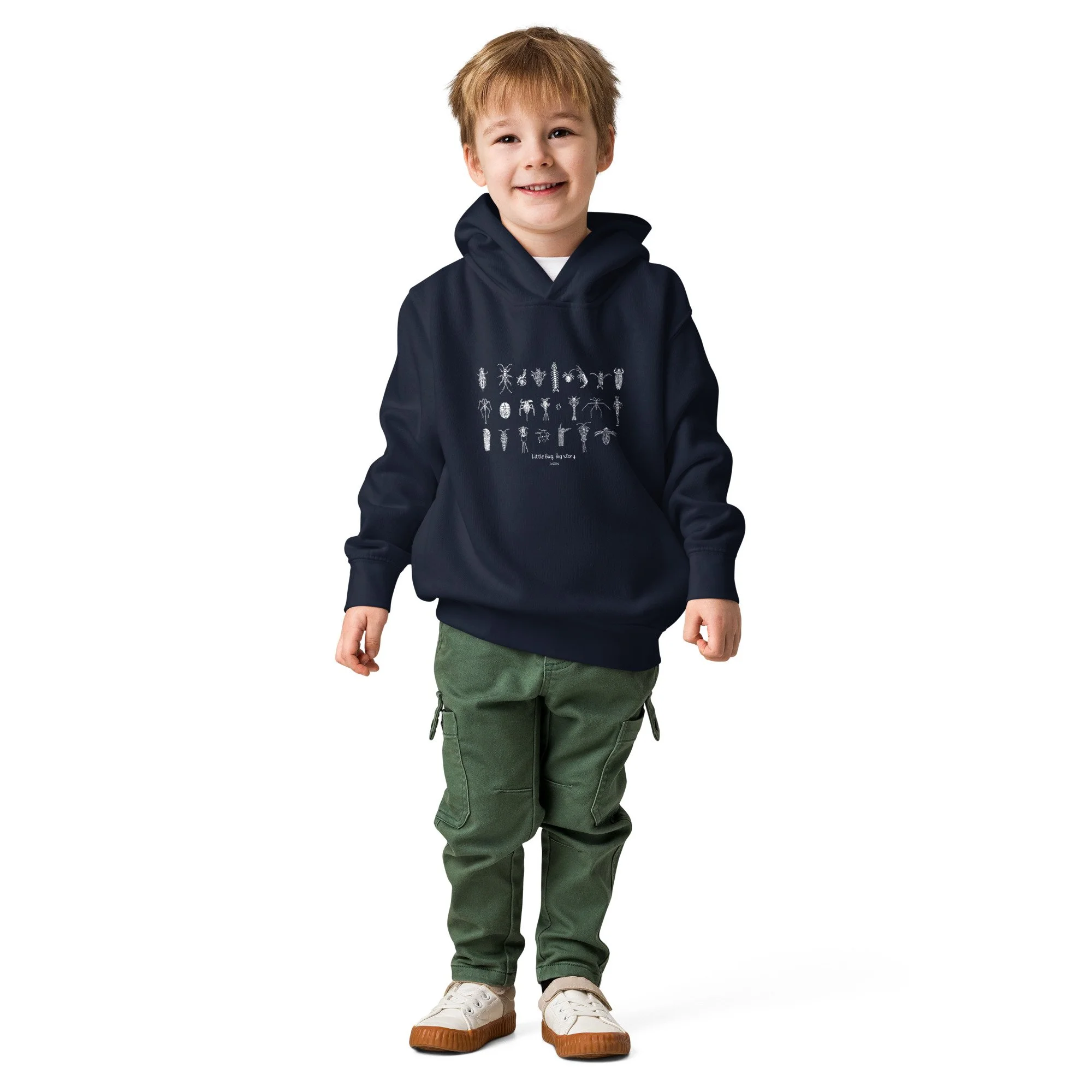 Little Bug. Big Story Kids Hoodie - Navy