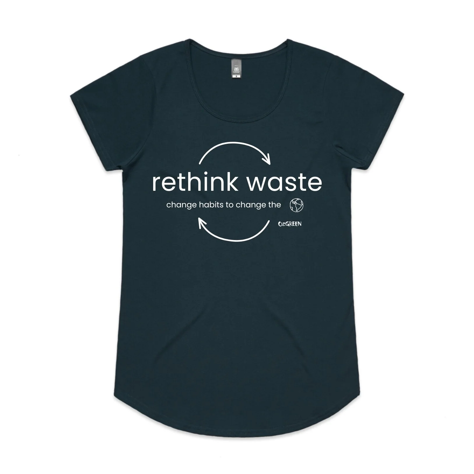 rethink waste tee scoop neck indigo - front .jpg