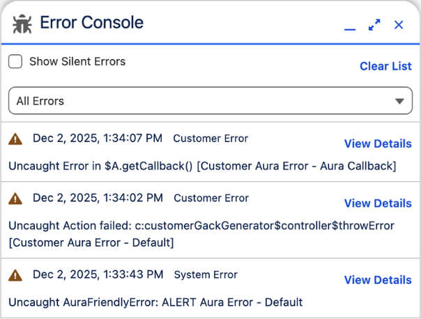 Salesforce Error Console: Proactive Error Monitoring