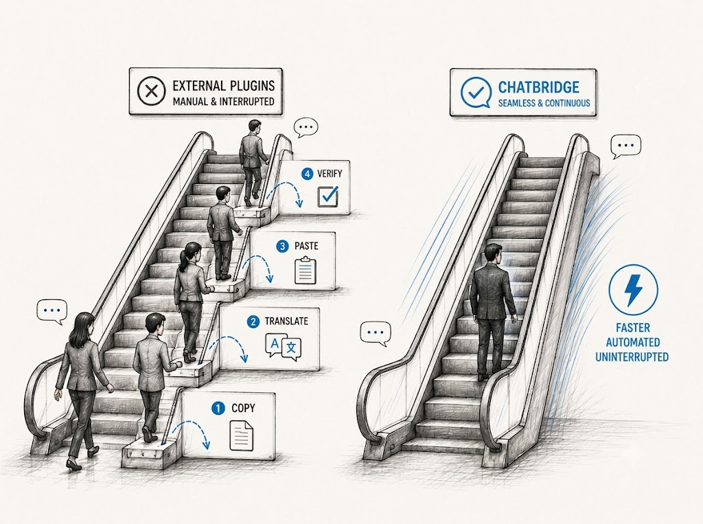 Comparing ChatBridge to External Translation Plugins: What's Actually Different?