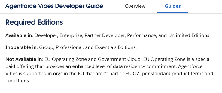 Agentforce Vibes Required Salesforce Editions
