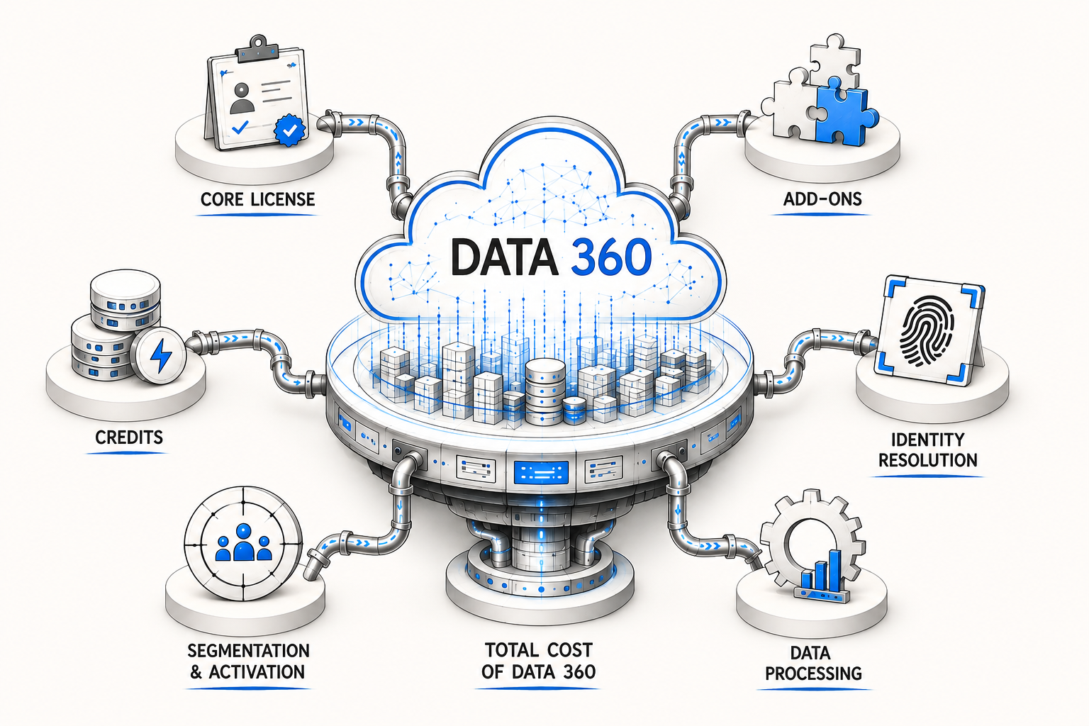 What are the costs associated with Salesforce Data 360, and how is the pricing structured?