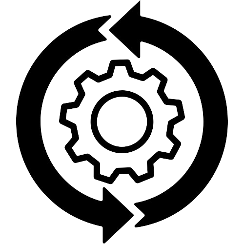 Gear with arrows icon representing process or automation